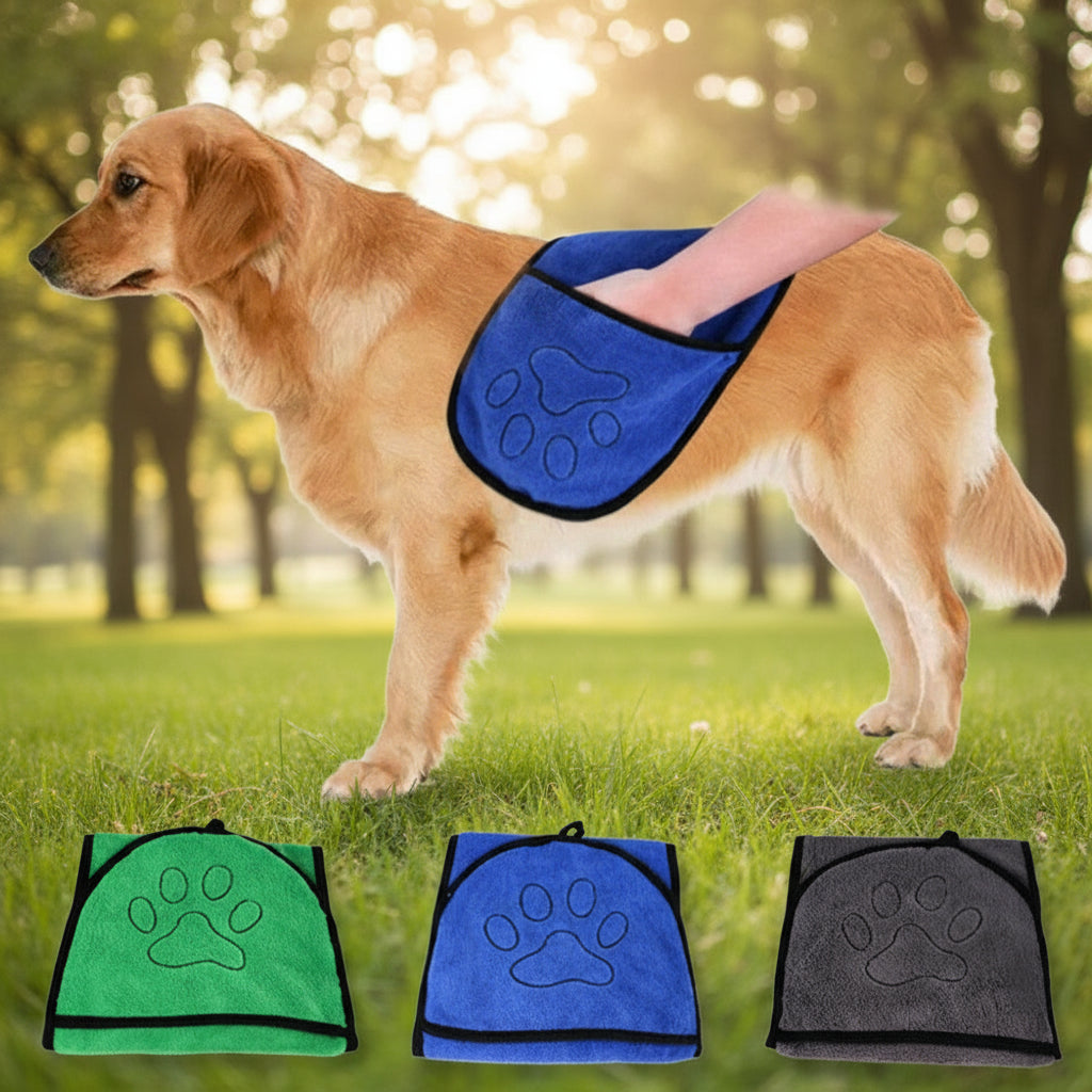 Serviette de bain absorbante pour chien