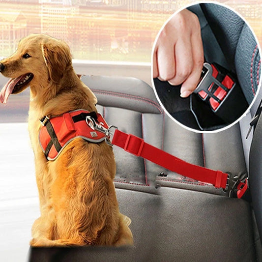 Ceinture de sécurité pour animaux de compagnie ajustable pour voiture - Adjustable pet seat belt for car
