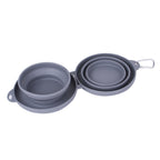Gamelle double pliable en caoutchouc pour animaux de compagnie Wouf & Miaou